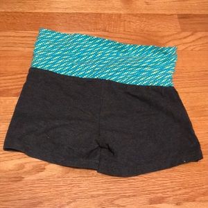 Roll top grey “booty shorts” workout shorts